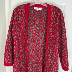Beautiful Cardigan by Kasper!  S  Leopard Print  Comfy Knit  Like New!